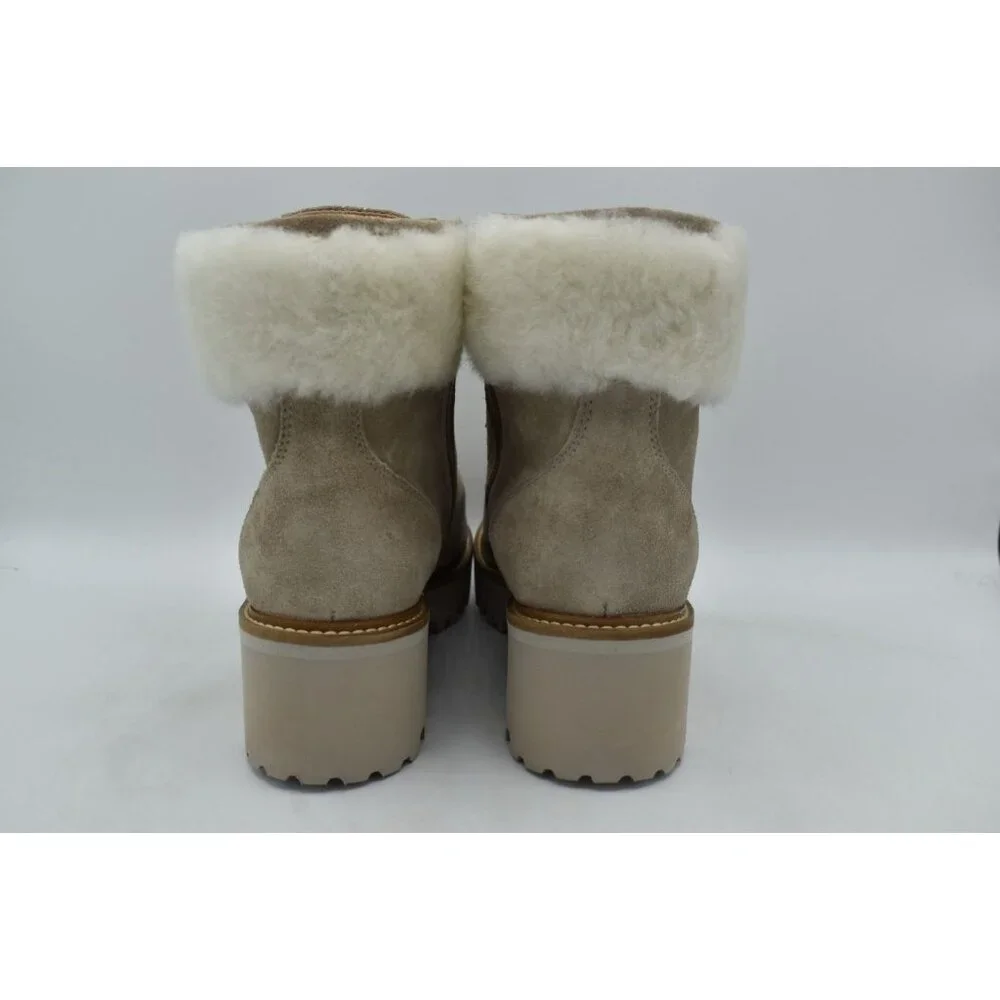 Johnston & Murphy Women Size 7.5 Emmalynn Taupe Suede Shearling Hiker Boot Shoes
